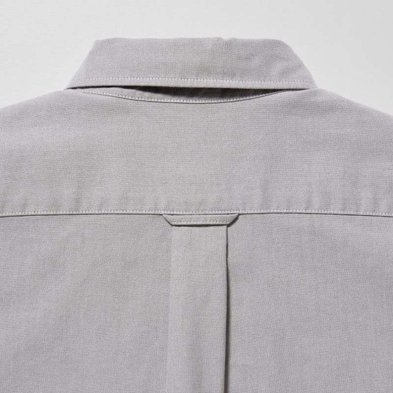 Camisas Uniqlo Oxford Slim-fit Long-sleeve Hombre Gris | 1226634