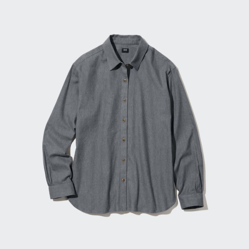 Camisas Uniqlo Soft Brushed Long-Sleeve Mujer Rosas | 8575031