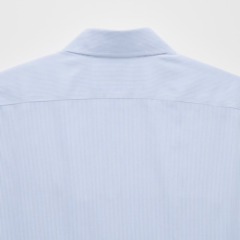 Camisas Uniqlo Super Non-iron Striped Slim-fit Long-sleeve Hombre Azules | 1189847