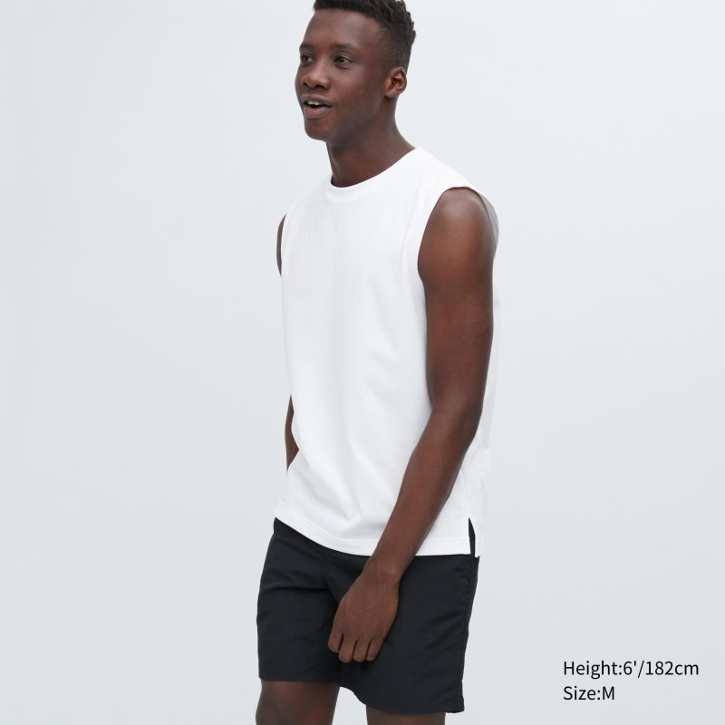 Camiseta Uniqlo Airism Cotton Sleeveless Hombre Blancas | 3386578