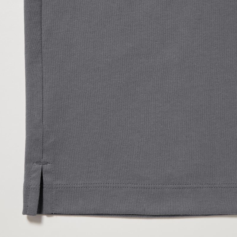 Camiseta Uniqlo Airism Cotton Uv Protection Crew Neck Hombre Gris | 1384701