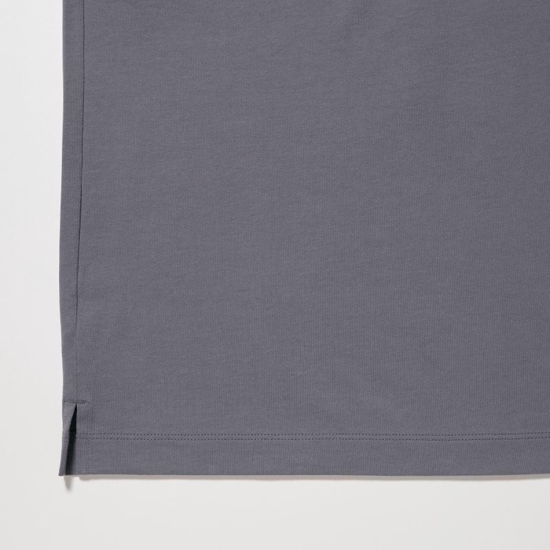 Camiseta Uniqlo Airism Cotton Uv Protection Crew Neck Hombre Gris | 3119523