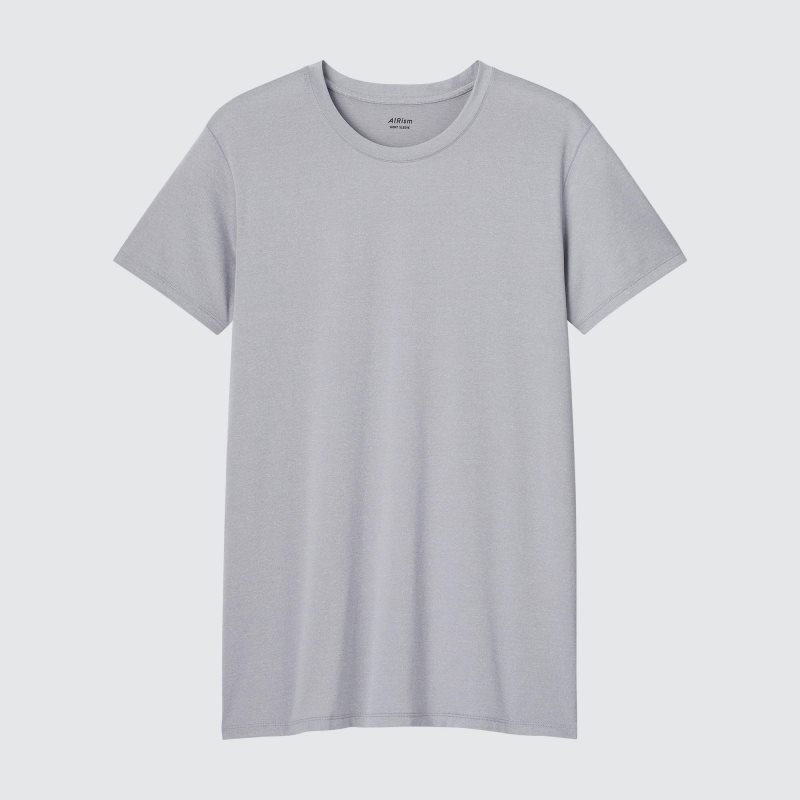 Camiseta Uniqlo Airism Crew Neck Short-sleeve Hombre Gris | 9755536