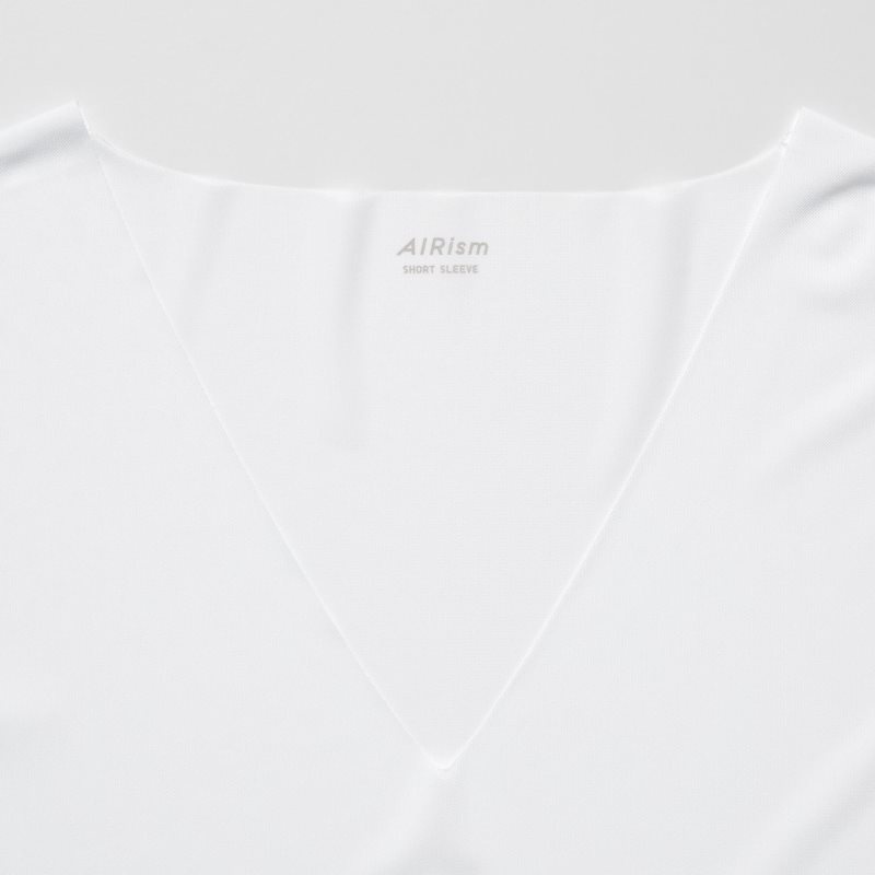 Camiseta Uniqlo Airism Mesh Anti-odor V-neck Hombre Blancas | 9341977