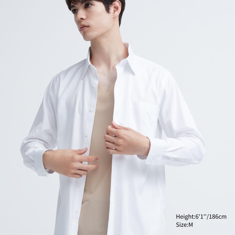 Camiseta Uniqlo Airism Mesh Anti-odor V-neck Hombre Beige | 1390334