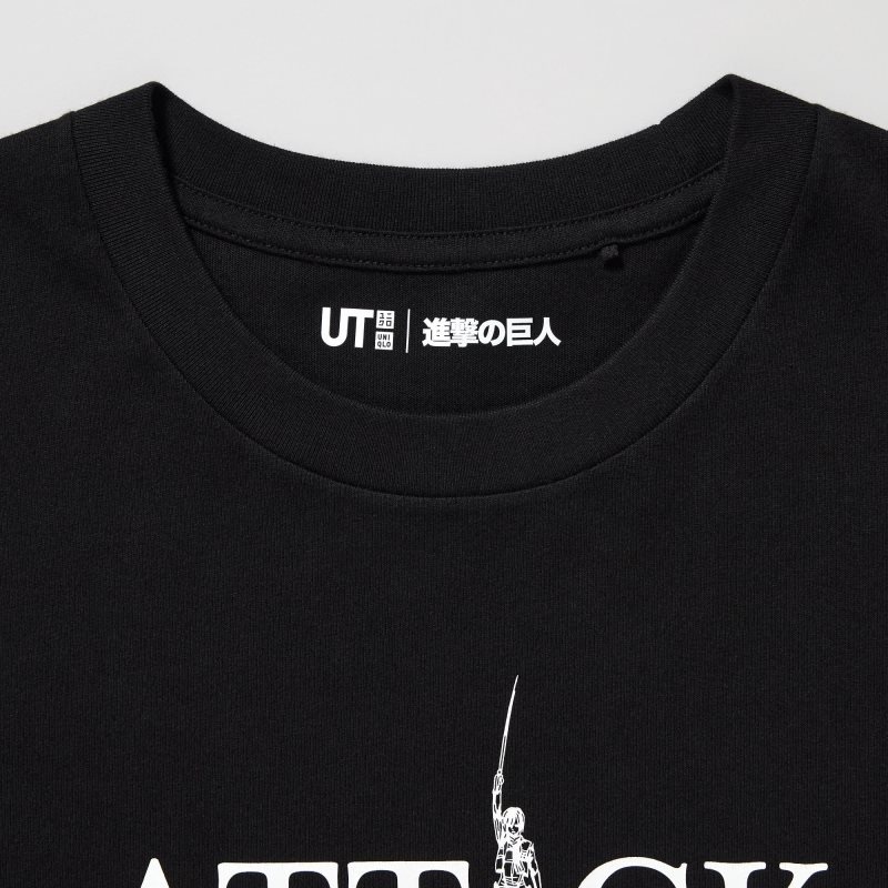 Camiseta Uniqlo Attack On Titan Ut Short-sleeve Graphic If We Don't Fight, We Can't Win Hombre Negras | 6134278