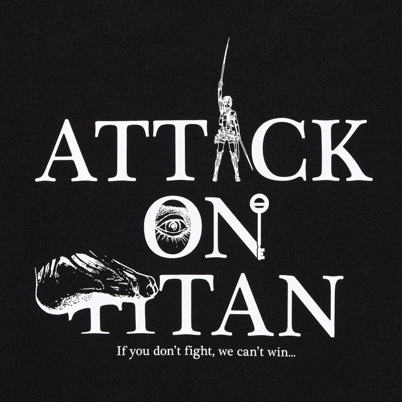 Camiseta Uniqlo Attack On Titan Ut Short-sleeve Graphic If We Don't Fight, We Can't Win Hombre Negras | 6134278