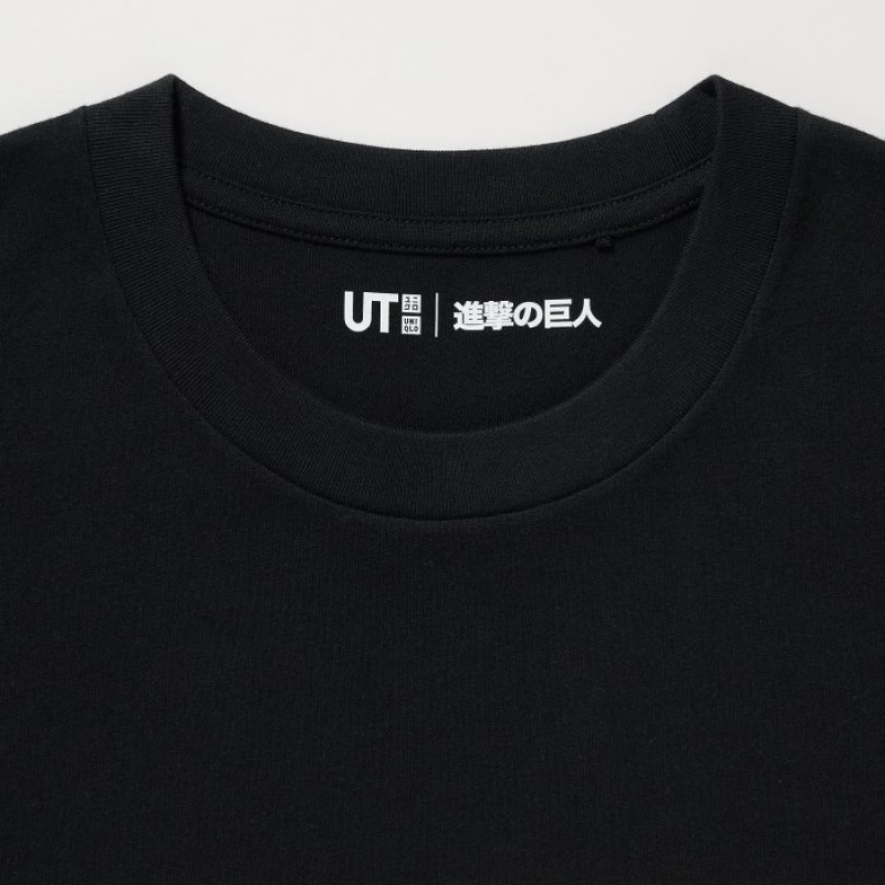 Camiseta Uniqlo Attack on Titan UT Short-Sleeve Mujer Negras | 6408442