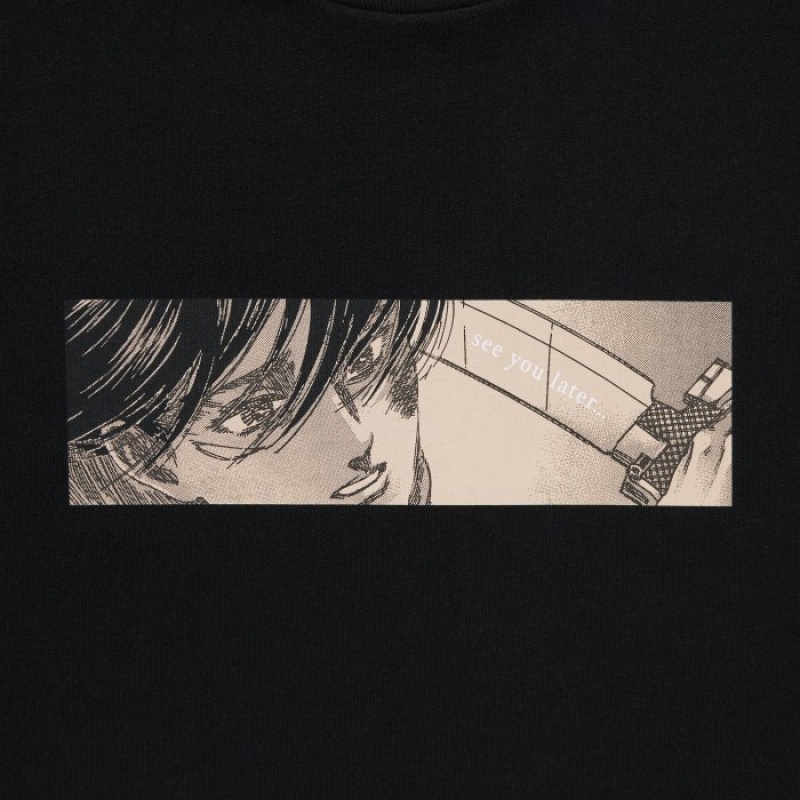 Camiseta Uniqlo Attack on Titan UT Short-Sleeve Mujer Negras | 6408442
