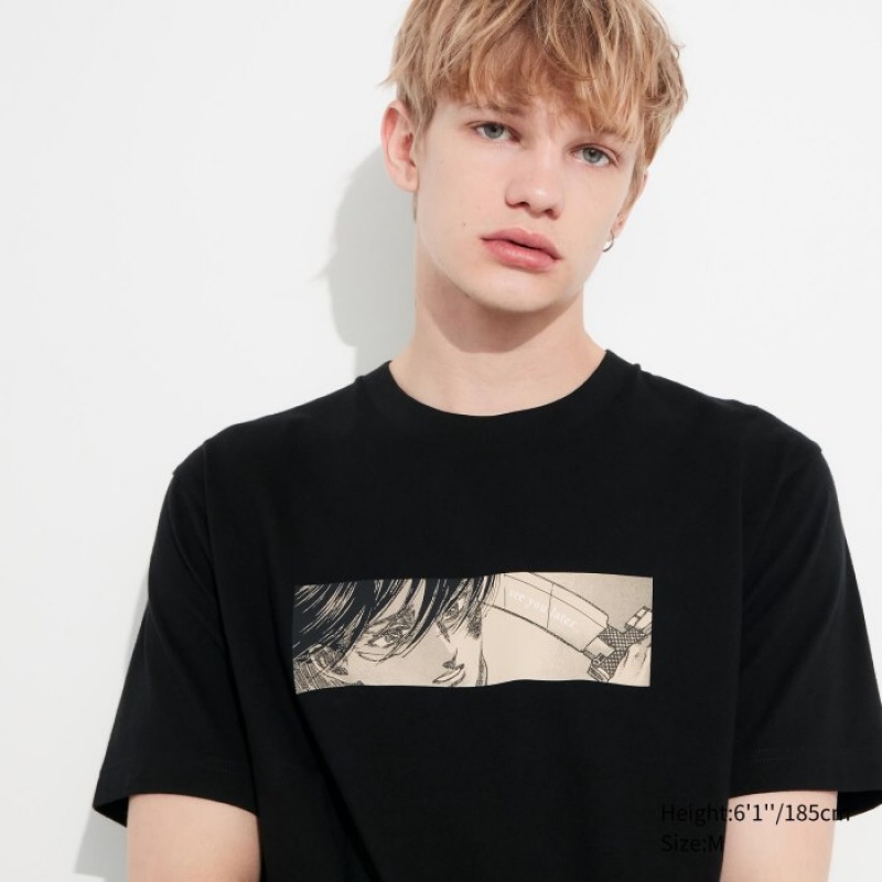 Camiseta Uniqlo Attack on Titan UT Short-Sleeve Mujer Negras | 6408442