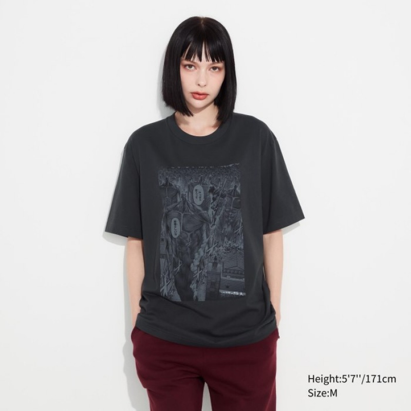 Camiseta Uniqlo Attack on Titan UT Short-Sleeve Mujer Gris | 3302282