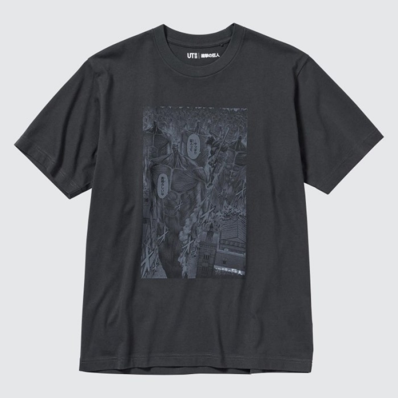 Camiseta Uniqlo Attack on Titan UT Short-Sleeve Mujer Gris | 3302282