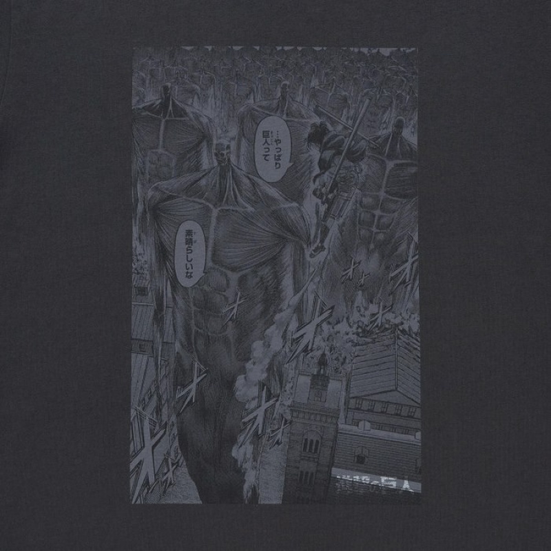 Camiseta Uniqlo Attack on Titan UT Short-Sleeve Mujer Gris | 3302282