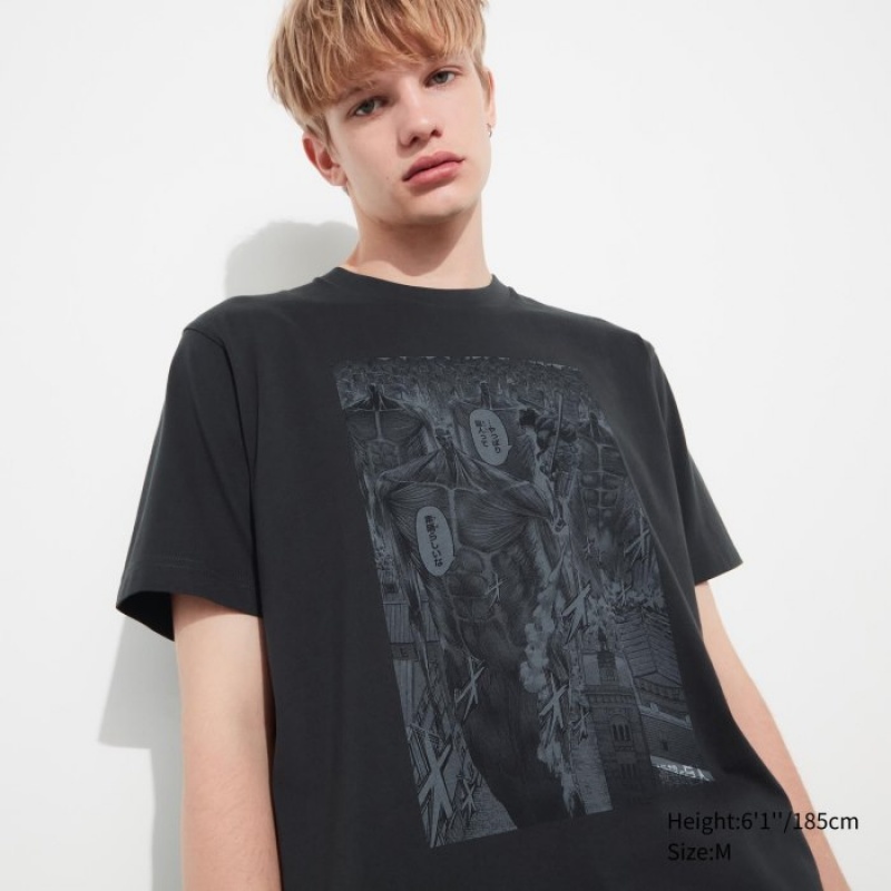 Camiseta Uniqlo Attack on Titan UT Short-Sleeve Mujer Gris | 3302282