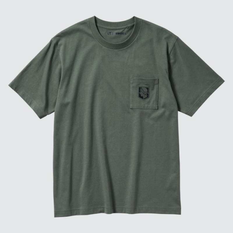 Camiseta Uniqlo Attack on Titan UT Short-Sleeve Mujer Verde | 8976125