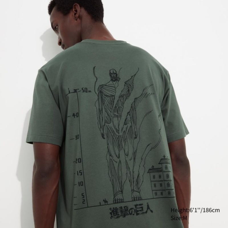 Camiseta Uniqlo Attack on Titan UT Short-Sleeve Mujer Verde | 8976125