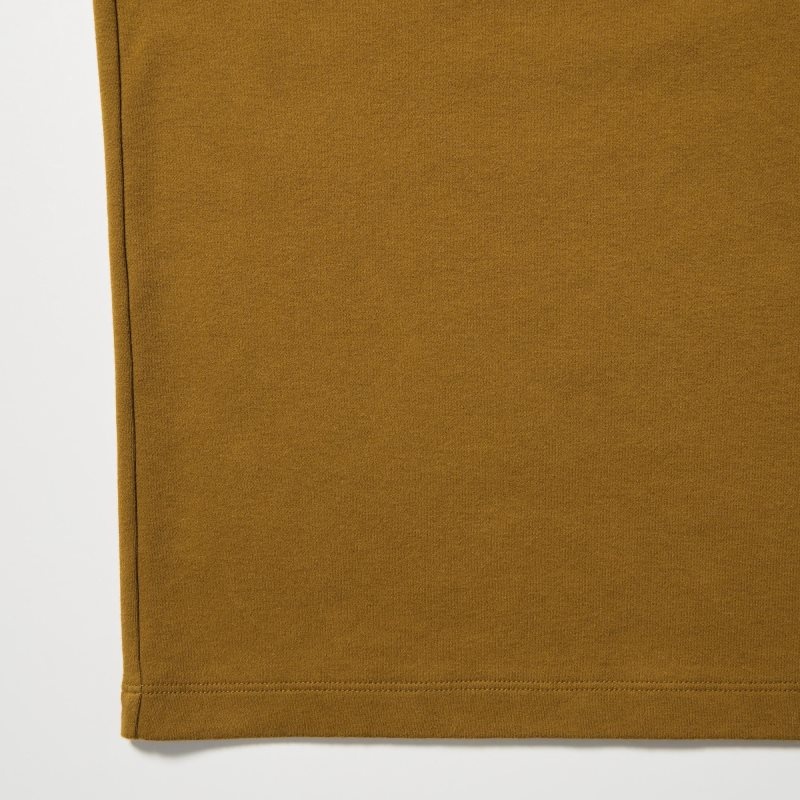 Camiseta Uniqlo Brushed Cotton Crew Neck Long-sleeve Hombre Marrones | 7341241