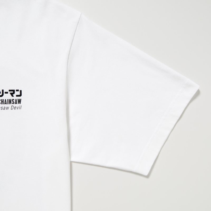 Camiseta Uniqlo Chainsaw Man × Kosuke Kawamura Short Sleeve Ut Oversized Hombre Blancas | 8952810