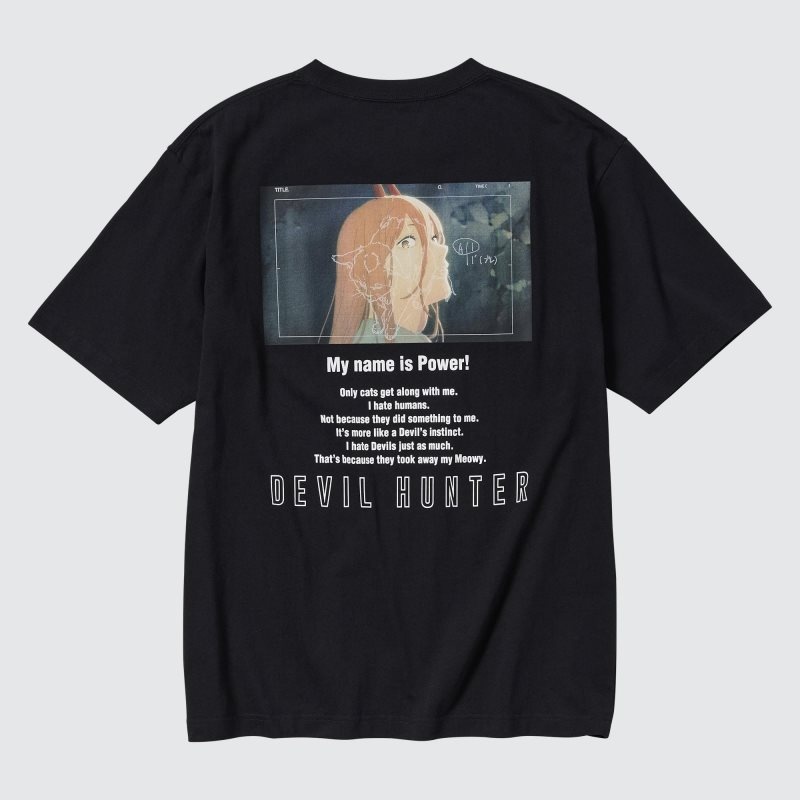 Camiseta Uniqlo Chainsaw Man × Kosuke Kawamura Short Sleeve Ut Oversized Hombre Negras | 7836617