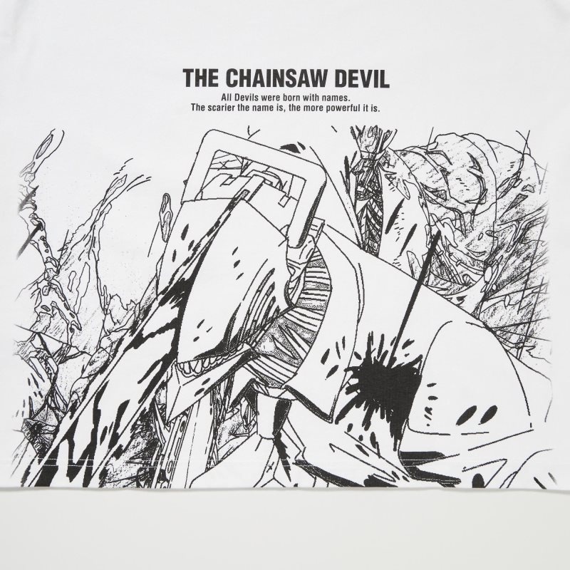 Camiseta Uniqlo Chainsaw Man × Kosuke Kawamura Ut Long-sleeve Graphic Hombre Blancas | 6649713