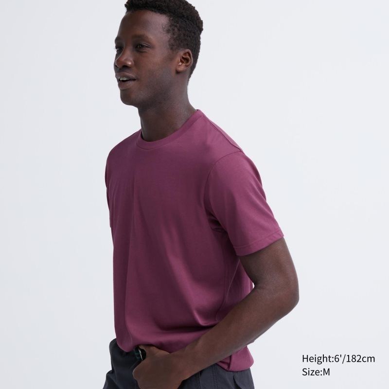 Camiseta Uniqlo Dry Color Crew Neck Short-Sleeve Hombre Moradas | 7657177