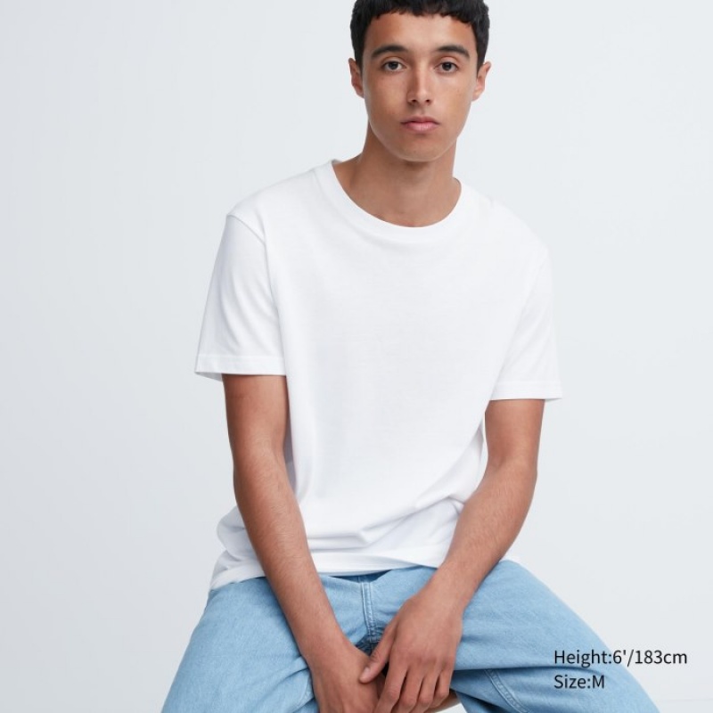 Camiseta Uniqlo Dry Color Crew Neck Short-Sleeve Mujer Blancas | 8098364