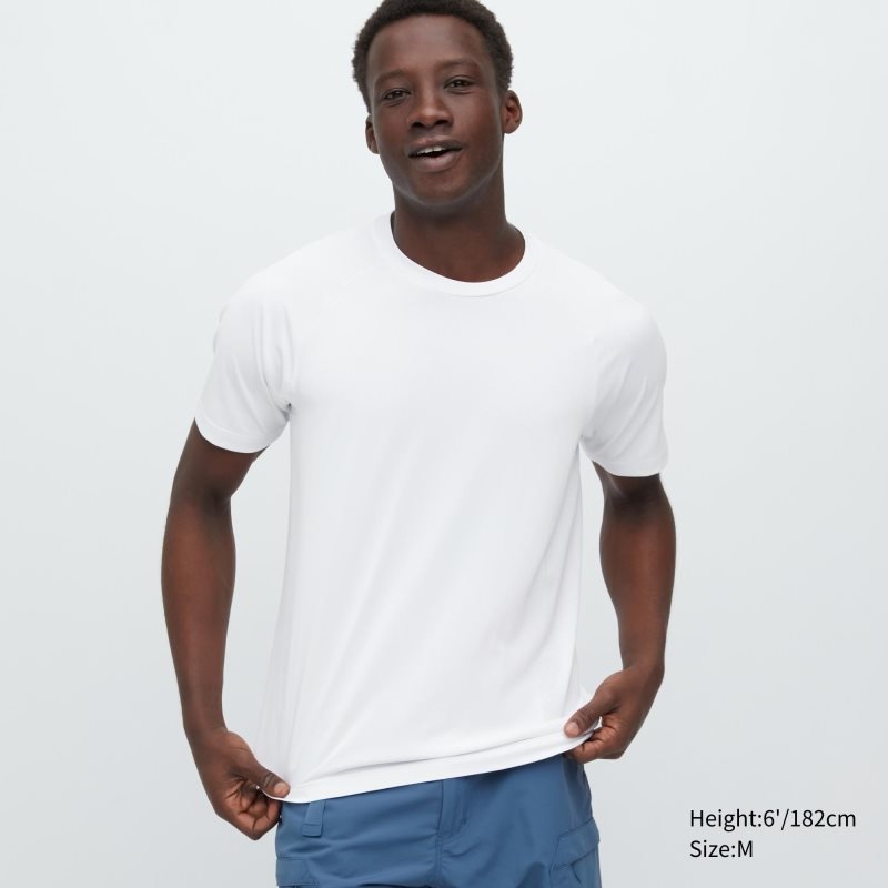 Camiseta Uniqlo Dry-ex Crew Neck Short-sleeve Hombre Blancas | 1672702