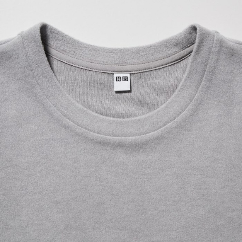 Camiseta Uniqlo HEATTECH Fleece Crew Neck Long-Sleeve Mujer Gris | 1506234
