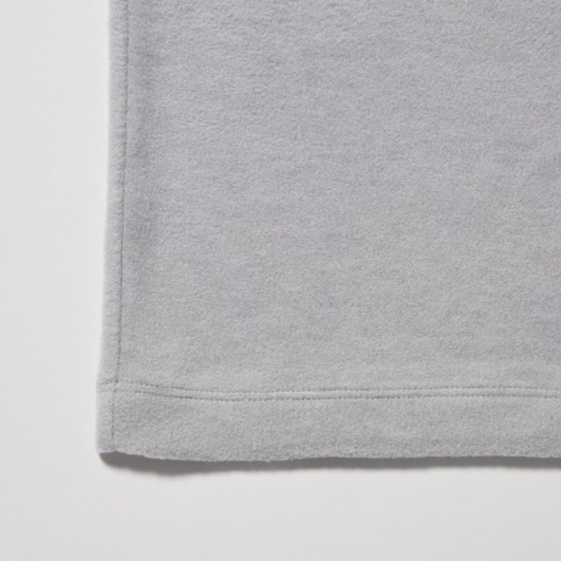 Camiseta Uniqlo HEATTECH Fleece Crew Neck Long-Sleeve Mujer Gris | 1506234