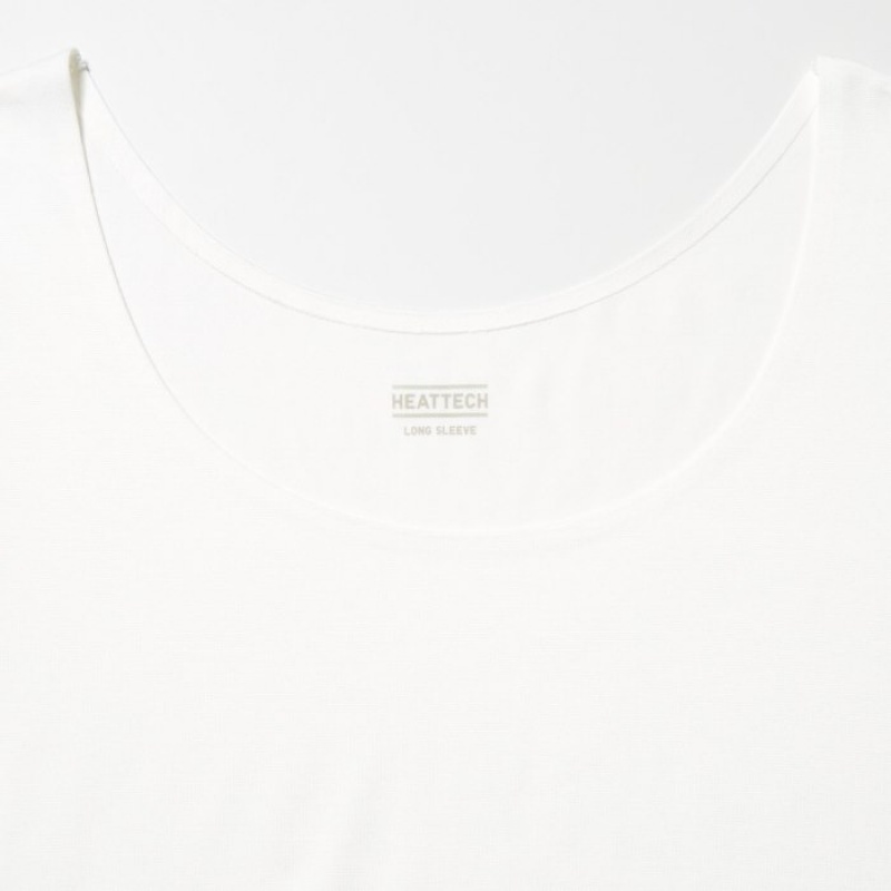 Camiseta Uniqlo HEATTECH Scoop Neck Long-Sleeve Mujer Rosas | 8999511