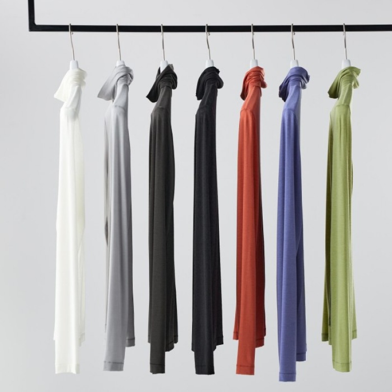 Camiseta Uniqlo HEATTECH Ultra Light Turtleneck Long-Sleeve Mujer Moradas | 123039