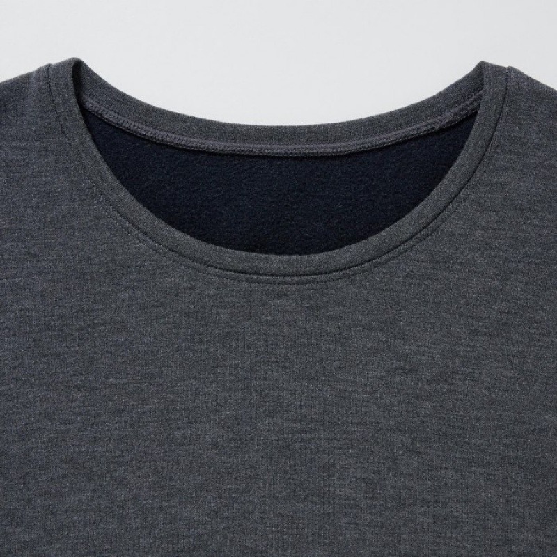 Camiseta Uniqlo HEATTECH Ultra Warm Crew Neck Long-Sleeve Mujer Gris | 592095