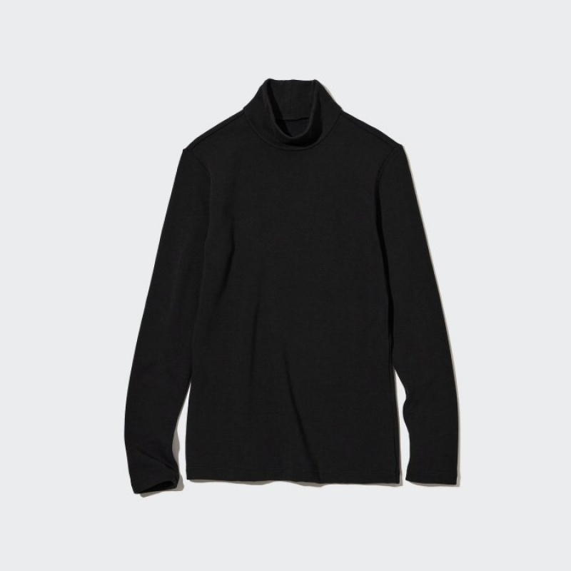 Camiseta Uniqlo HEATTECH Ultra Warm High Neck Mujer Negras | 97436
