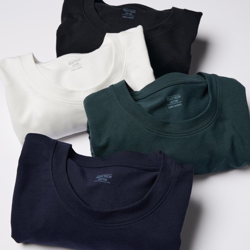 Camiseta Uniqlo Heattech Cotton Crew Neck Extra Warm Hombre Negras | 3280298