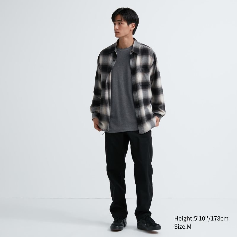 Camiseta Uniqlo Heattech Cotton Waffle Crew Neck Long-sleeve Extra Warm Hombre Gris | 7297973