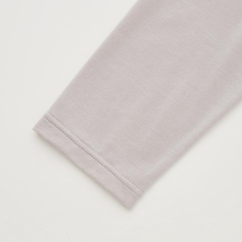 Camiseta Uniqlo Heattech Crew Neck Long-sleeve Mujer Gris | 455980