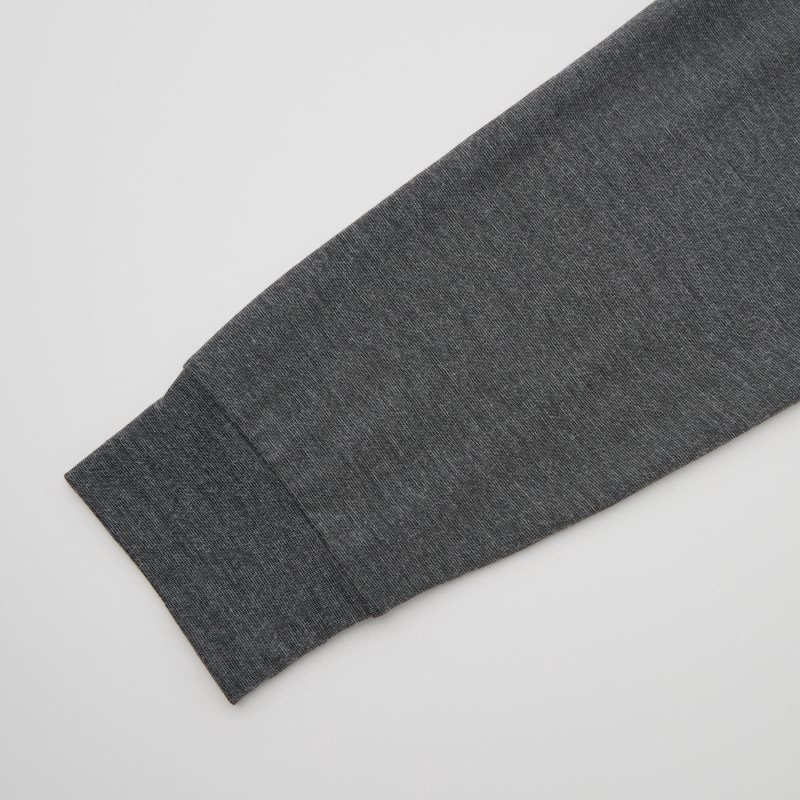Camiseta Uniqlo Heattech Crew Neck Long-sleeve Hombre Gris | 5172388