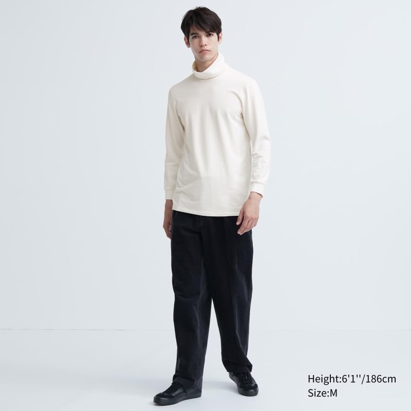 Camiseta Uniqlo Heattech Extra Warm Cotton Turtleneck Hombre Blancas | 7419193