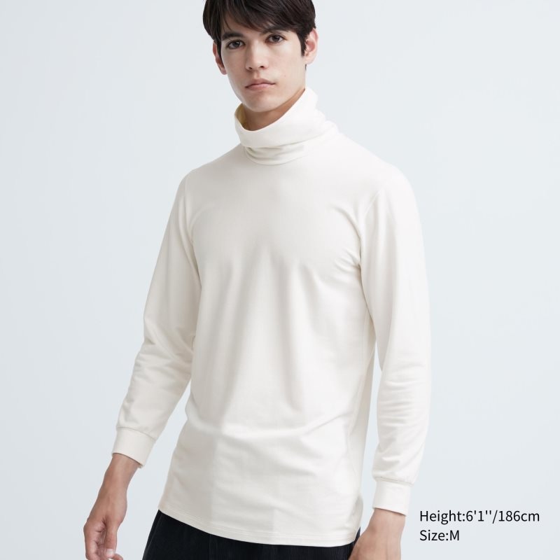 Camiseta Uniqlo Heattech Extra Warm Cotton Turtleneck Hombre Blancas | 7419193