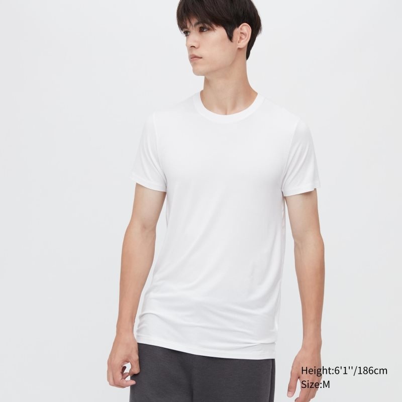 Camiseta Uniqlo Heattech Short Sleeve Hombre Blancas | 1742961