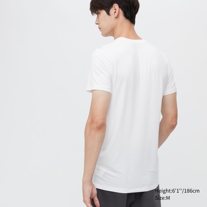 Camiseta Uniqlo Heattech Short Sleeve Hombre Blancas | 1742961
