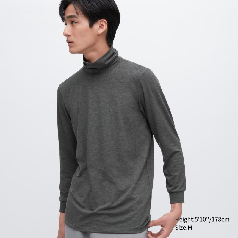 Camiseta Uniqlo Heattech Turtleneck Hombre Gris | 4638314