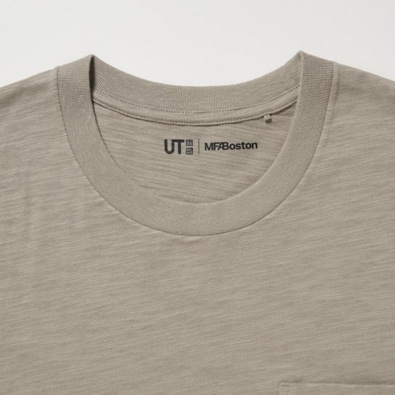 Camiseta Uniqlo Hokusai UT Short Sleeve Mujer Beige | 4464343