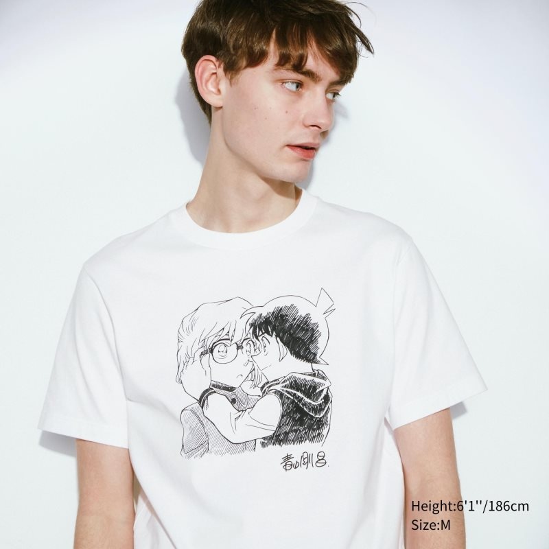 Camiseta Uniqlo Introduction Of Detective Conan Case Closed Ut Short-sleeve Graphic Hombre Blancas | 898852
