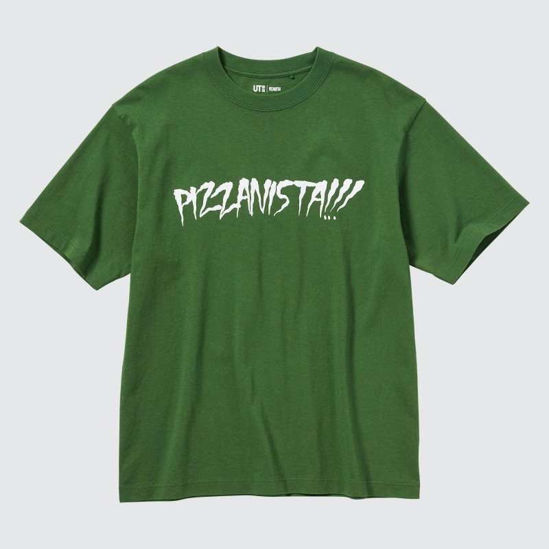 Camiseta Uniqlo L.A. Eats Ut Oversized Short-sleeve Graphic Pizzanista! Hombre Verde | 8329486