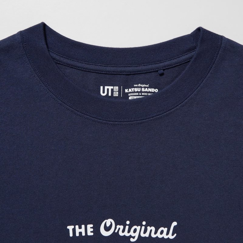 Camiseta Uniqlo L.A. Eats Ut Oversized Short-sleeve Graphic Katsu Sando Hombre Azul Marino | 9424353