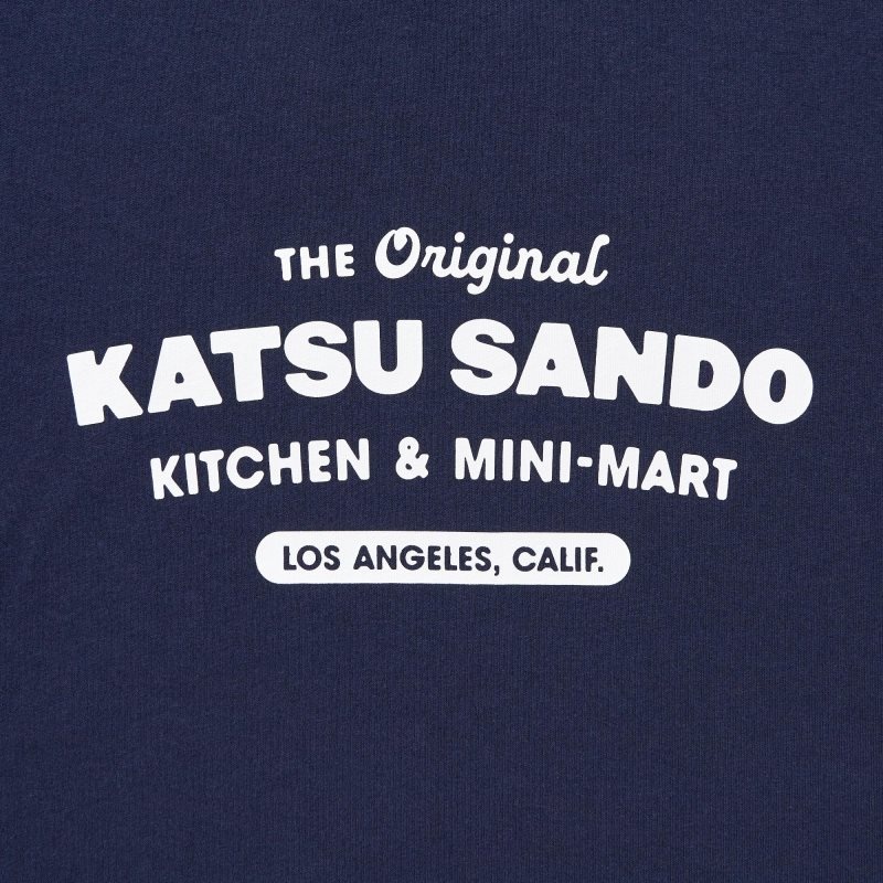 Camiseta Uniqlo L.A. Eats Ut Oversized Short-sleeve Graphic Katsu Sando Hombre Azul Marino | 9424353