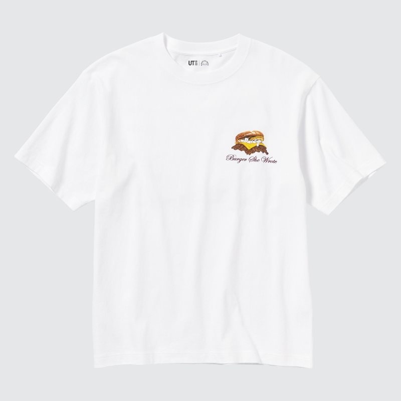 Camiseta Uniqlo L.A. Eats Ut Oversized Short-sleeve Graphic Burger She Wrote Hombre Blancas | 4179607