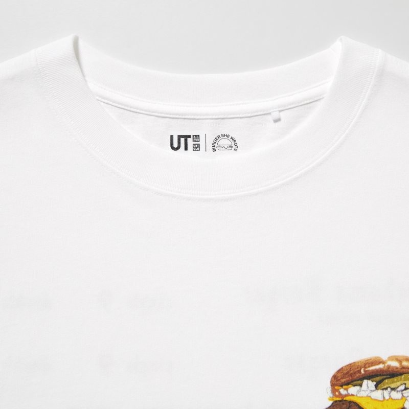 Camiseta Uniqlo L.A. Eats Ut Oversized Short-sleeve Graphic Burger She Wrote Hombre Blancas | 4179607
