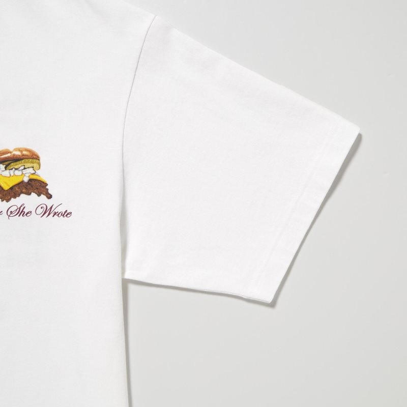 Camiseta Uniqlo L.A. Eats Ut Oversized Short-sleeve Graphic Burger She Wrote Hombre Blancas | 4179607